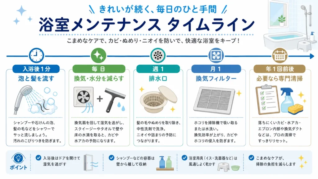 お風呂クリーニング後の掃除スケジュール