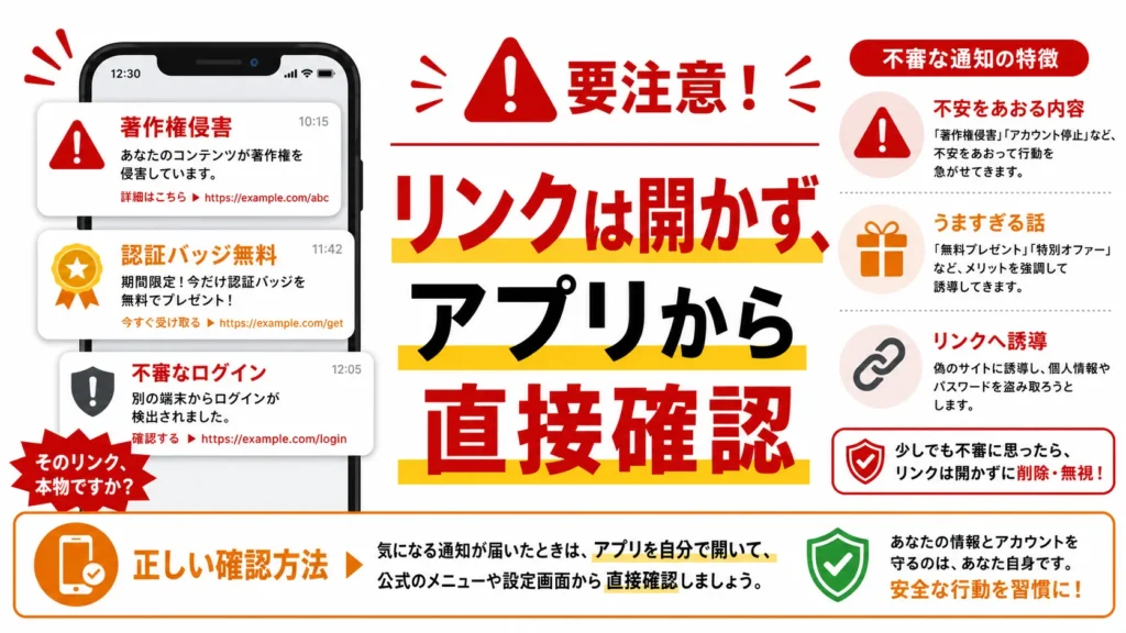 Instagramの乗っ取りに使われる偽DM・偽メールの典型例