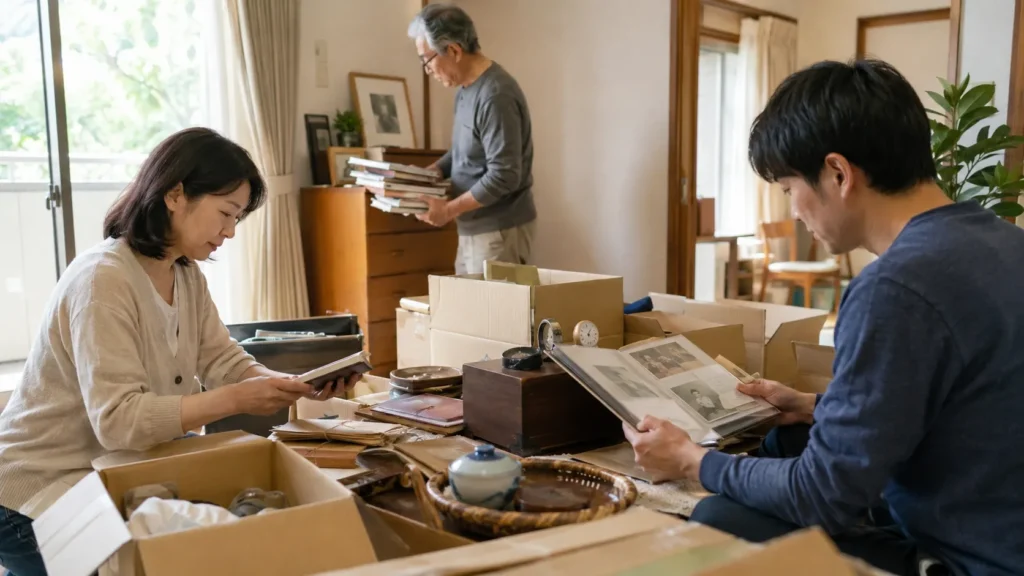 横浜市で遺品整理の仕分けを進める室内イメージ