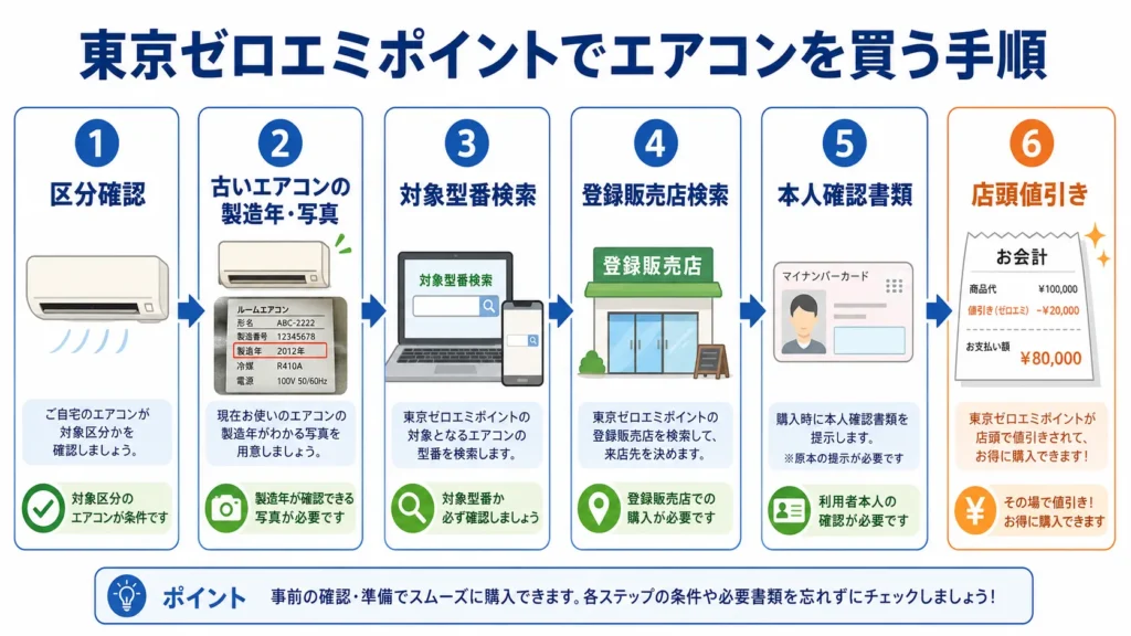 東京ゼロエミポイントを利用してエアコンを買う6つの手順