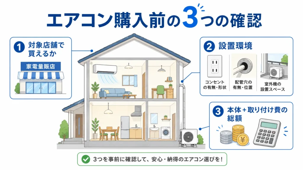 エアコン購入前の3つの確認