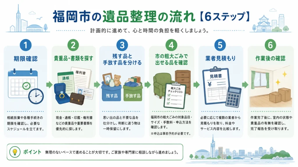 福岡市で遺品整理を進める手順