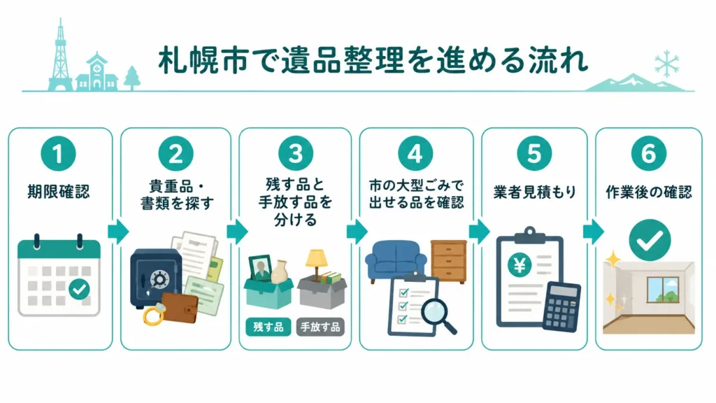 札幌市で遺品整理を進める手順