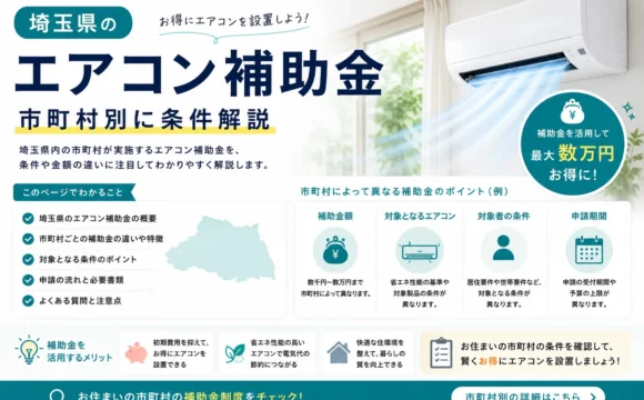 埼玉県のエアコン補助金｜市町村別に条件解説