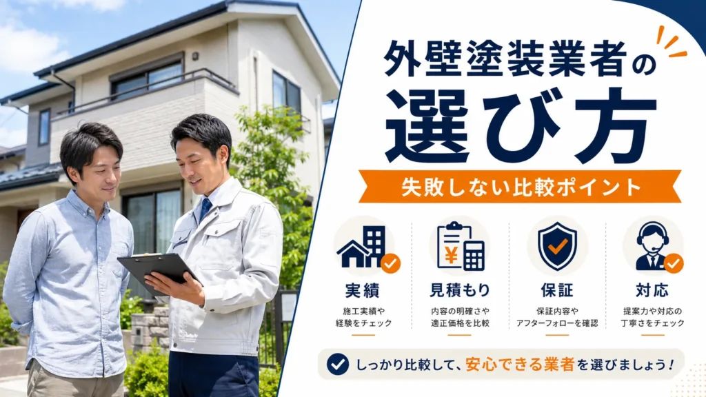 外壁塗装業者の選び方｜失敗しない比較ポイント