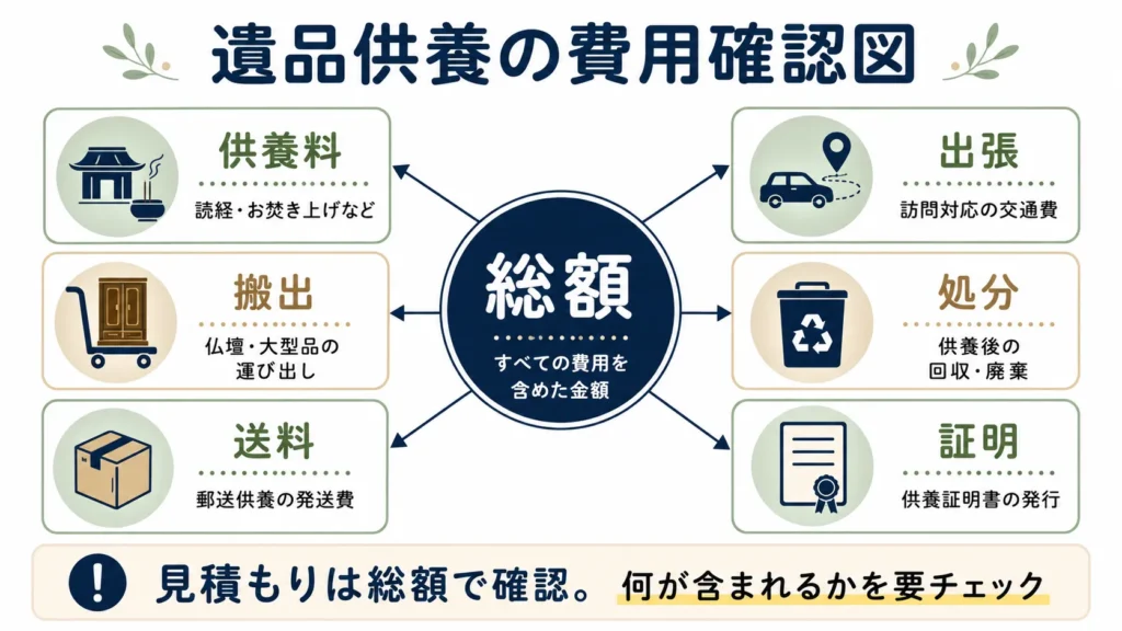 遺品供養で確認する費用の内訳
