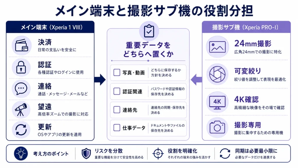 現行機をメイン、旧カメラ特化機をサブにする役割分担