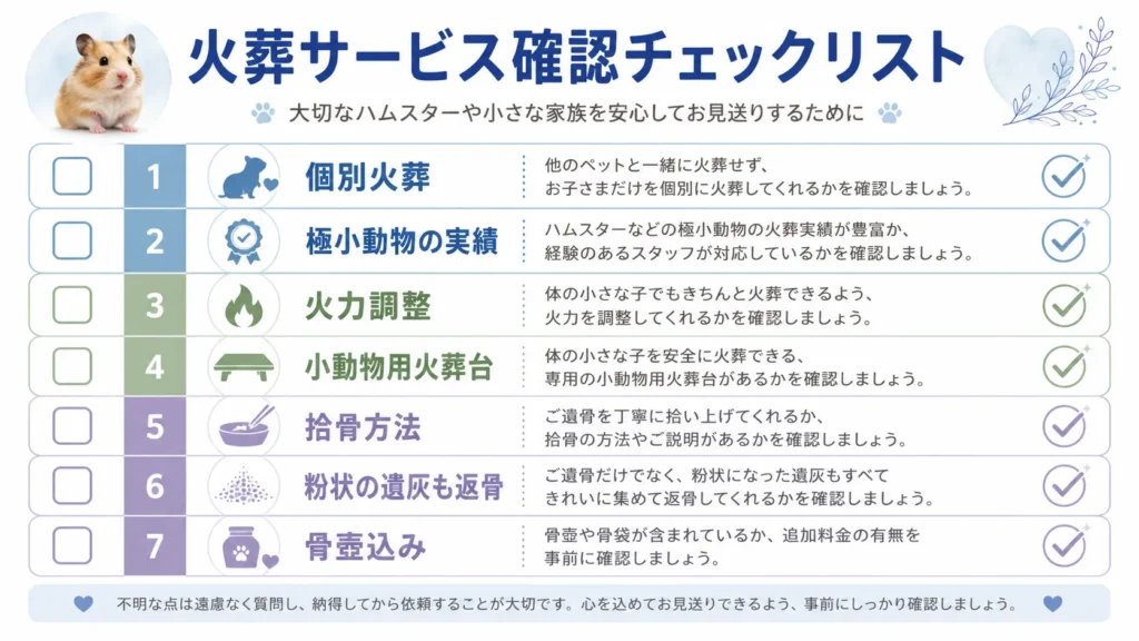 ハムスターの遺骨を残すための火葬前チェック