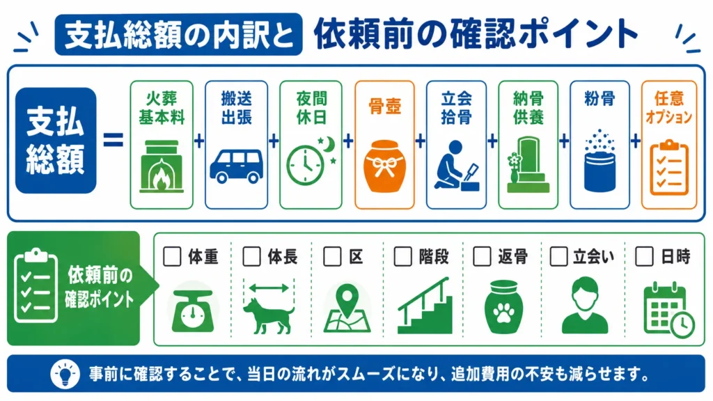横浜市で犬の葬儀費用の総額を確認する内訳