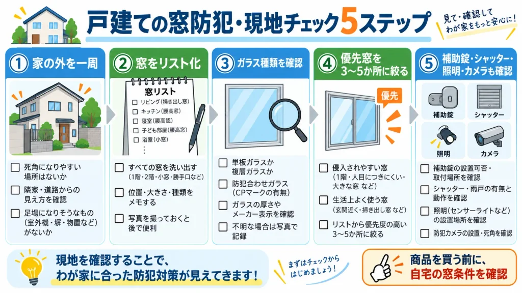 戸建てで防犯フィルム施工前に確認する5つの手順