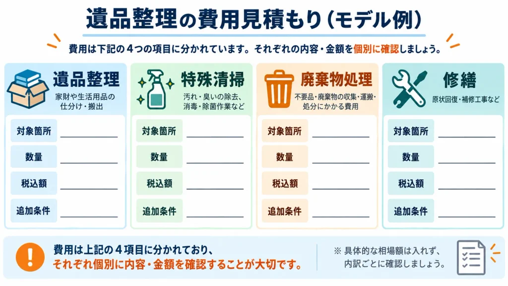 遺品整理と特殊清掃の見積もりを分ける方法
