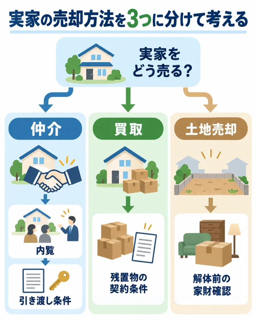 仲介・買取・土地売却で異なる遺品整理の範囲